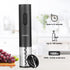 Electric Wine Bottle Opener, Corkscrew Key Set with Foil Cutter, Automatic Reusable Easy Carry Black Wine Opener Gift
