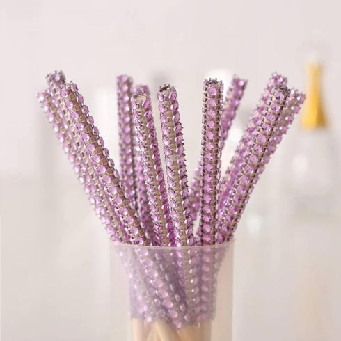 36 5.9 inch Pcs Bling Candy Apple Sticks, BetterJonny Bamboo Rhinestone Sticks Caramel Apple Bamboo Sticks Bling Paper