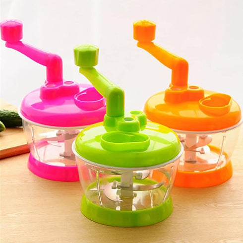 Multi-Functional Manual Food Processor - Hand Crank Rotary Dicer for Easy Cleaning - Mincer Mixer for Onion, Garlic, &