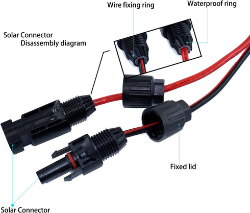 XT60 Adapter to Solar Connector Cable 12AWG 25FT, XT60 to Solar Panel Extension Cable for Ecoflow River and Delta