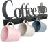 HULISEN Coffee Mug Wall Rack - Wall Mounted Coffee Cup Holder with 12 Heavy Duty Hooks and Metal Sign