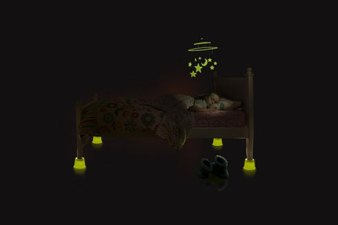 Slipstick CB643 3” Lift Bed Risers, Glow in The Dark Furniture Risers, Set of 4, Supports 2,000 Lbs