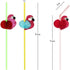 ALINK 50 Flamingo Straws, Plastic Drinking Straws for Tropical Luau Party Supplies, Hawaiian, Birthday, Pool Party