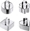 uxcell 1 Set Round Cake Ring, Stainless Steel Dessert Mousse Rings with Pusher for Mousse Cake, Silver