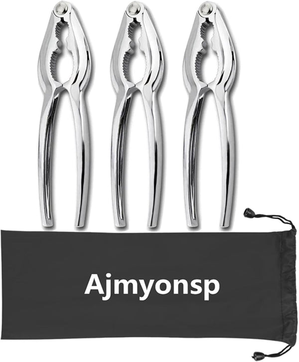 3Pcs Stainless Steel Crab Crackers Seafood Tools Set for Shellfish, Crab Shells, Nuts with Storage Bag