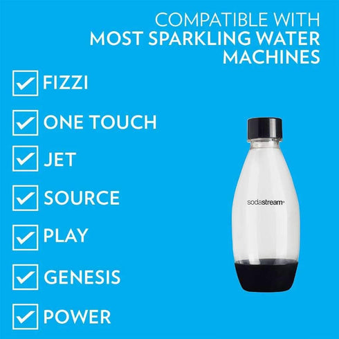 sodastream Slim Black Carbonating Bottles, 0.5L (Pack of 2)