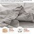 55% 45% BISELINA Linen Sheet French Flax Flat Sheet with Pleated Ruffles Euro Linen Cotton Solid Color Soft Breathable