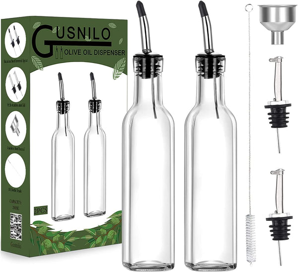 Gusnilo 8 oz (250ml) Oil and Vinegar Dispenser Set - 2PCS Olive