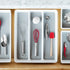 madesmart Antimicrobial Classic Utensil Tray Organizer, 16" x 13" x 2", 3 Compartments for Kitchen and Bath
