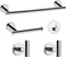 NearMoon 5 Pcs Bathroom Hardware Set, SUS 304 Stainless Steel, 16" Towel Bar, Toilet Paper Holder, 3 Hooks, Chrome