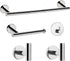 NearMoon 5 Pcs Bathroom Hardware Set, SUS 304 Stainless Steel, 16" Towel Bar, Toilet Paper Holder, 3 Hooks, Chrome