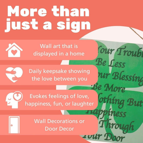 Irish Blessing Wooden Sign Wall Art, May Your Troubles Be Less, Irish Gifts & Prayer Home Decor