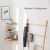 7inch Corner Shelf, Solid Oak Wood Floating Corner Shelf Wall Mount Round End Floating Speaker Shelves with Wire Hole