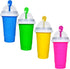 TIK TOK Slushy Cup - Frozen Magic Squeeze Cup, Ice Cream Maker Cup, DIY Cool Gadgets with Lid & Straw (GREEN)