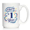 Cheers to 1 Year Coffee Mug Gift, 15oz White Ceramic Mug for Women & Men, 1st Anniversary Party Decor
