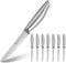 Steak Knife Set of 8, German Stainless Steel Serrated Steak Knives, Silver