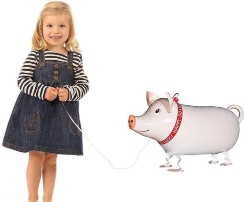Pack of 6 Walking Animal Balloons, Farm Animal Balloon Birthday Party Décor (Pony, Duck, Rooster, Cow, Pig, Sheep)