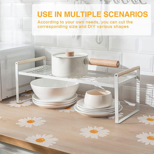 INNOLITES Shelf Liner for Kitchen Cabinets, Non-Adhesive, Washable Oil-Proof Easy to Cut for Storage 11.8" x 236"