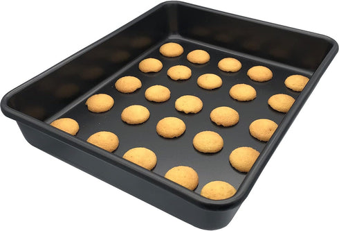 Small Baking Pans 11x9 Inch - 2Pcs Mini Cookie Sheets, Nonstick Toaster Oven Tray, Thicken Brushed Carbon Steel