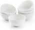 AntoKueh White Ceramic Bowls 6 in, 26Oz round Large Cereal Bowl set
