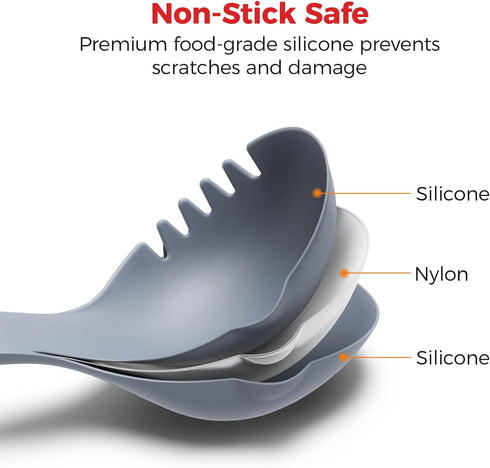 Goldlion Silicone Spoon Soup Ladle for Cooking, Mixing & Serving - Non-Stick Cookware Safe - Compatible with Ninja Crockpot Slow Cooker Foodi Possiblecooker Pro and More