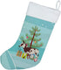 Caroline's Treasures BB9218CS American Spotted Donkey Christmas Stocking, Teal Fireplace Hanging Stockings for Holiday