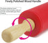 Silicone Rolling Pin for Baking, Non-Stick Dough Roller with Wooden Handle, Kitchen Accessories for Pastry