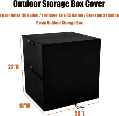 30 31 23"L 18"W 22"H Deck Box Cover for Keter Gallon / for Greesum Gallon Deck Box for Outside, Waterproof Resin