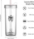 Portable Travel Coffee Press, 16oz, Double Wall with Lids and Straws, Single Serve for Travel, Home