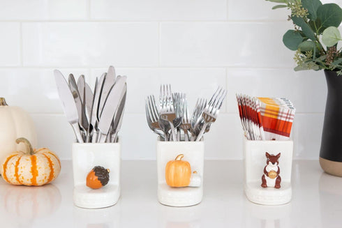 Nora Fleming Double Pumpkin - Hand-Painted Ceramic Halloween and Thanksgiving Decor for Home and Office