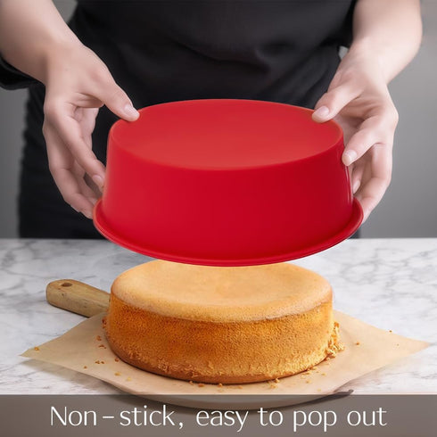 4 packs Silicone Cake Pans for Baking,Round Cake Molds for Cupcake,Cheese Cakes and Chocolate Cakes, Non-stick silicone bakeware sets BPA free(2 pcs 6 inch + 2 pcs 8 inch) by saphe