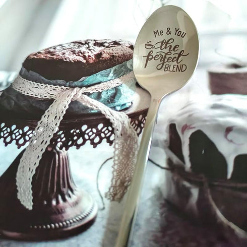 Anniversary Christmas Gifts for Couple, Me & You the Perfect Blend Spoon for Coffee Tea Lovers, Funny Birthday
