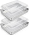 TeamFar Rectangular Cake Pans with Lids - 10.5’’ x 8’’ Stainless Steel Lasagna Brownie Pan