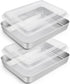 TeamFar Rectangular Cake Pans with Lids - 10.5’’ x 8’’ Stainless Steel Lasagna Brownie Pan