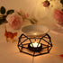 SXCHEN Essential Oil Burner - Ceramic Tealight Wax Candle Burner, Black Metal Aroma Diffuser (Set of 1)