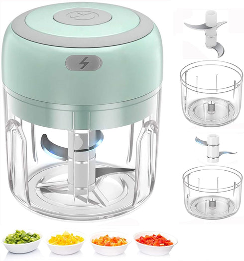 Electric Mini Food Chopper, Rechargeable Small Processor for Garlic, Puree, Onion, Herb, Veggie, Ginger, Fruit Blender