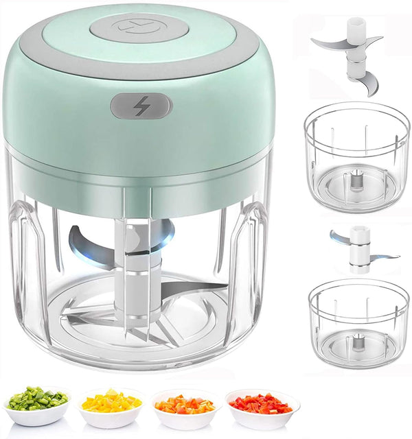Electric Mini Food Chopper, Rechargeable Small Processor for Garlic, Puree, Onion, Herb, Veggie, Ginger, Fruit Blender