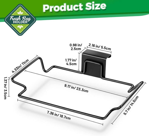 Holder,2 Pack HNYYZL Trash Bag Trash Bag Holder for Cabinet Door and Cupboards,Stainless Steel,Black,Plastic Bag Holder