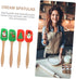 5pcs Cream Spatula Set, Wooden Handles Silicone Baking Sheet for Christmas Cake Decorating, Wear-resistant Tool.