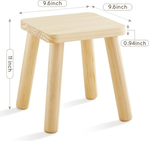 1 Pack Beright Wooden Step Stool for Kids, Children's Stool fit with Sensory Table, Sturdy Sitting Stool with Assembled