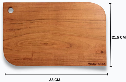 Single Block Wooden Cutting/Chopping/Serving Board, Acacia Wood, 13 x 8.5 Inch, Handcrafted in India