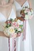 Ling's Moment 25Pcs Ivory Roses Decor with Stems, 3" Real Touch Foam Floral for Wedding Bouquets, Centerpieces