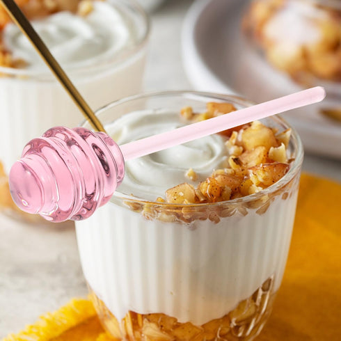 5.34 CALLARON Glass Honey Dipper Stick Clear Honey Stirring Stick Honey Server Spoon Jam Syrup Stirring Wand for Honey