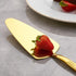 Gold Cake Pie Server Set of 3, 9.3-inch Stainless Steel Pastry Server with Fashion Patterns, Dishwasher Safe