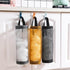 Plastic Bag Holder, Mesh Grocery Bag Dispenser, Hanging Storage Bag (Grey 2 Packs)