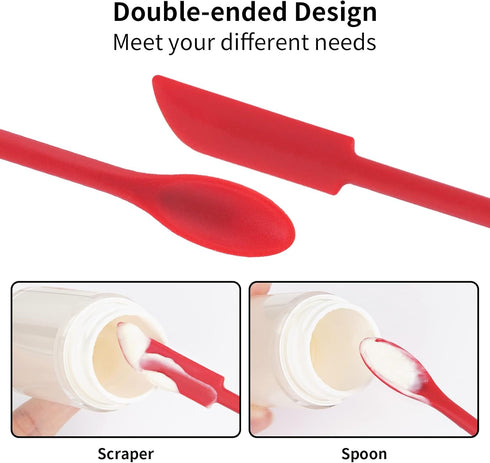 Mini Spatula Silicone Spatula Set - 2pcs Makeup Spatula for Cosmetics, Reusable Beauty Tiny Spatula, Food Scraper,