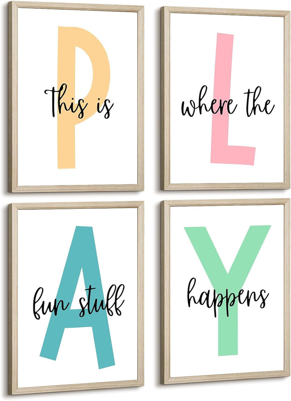 Baccone Kids Playroom Wall Art Playroom Wall Decor Kids Play Canvas Wall Art