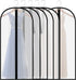 Extra Long 60in Clear Dress Garment Bags - Lightweight Dust Proof Cover with Full Zipper, Pack of 6