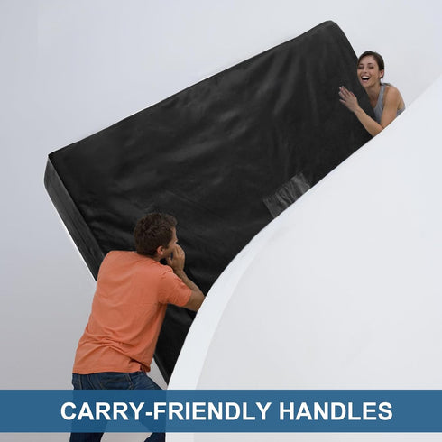 Heavy Duty Mattress Bags for Moving and Storage, Twin XL Size, 100% Waterproof Cover with 4 Strong Handles, Black