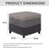 (33"x33"x17", Easy-Going Outdoor Ottoman Cover, Waterproof Patio Ottoman Cover, Heavy Duty Outdoor Furniture Cover
